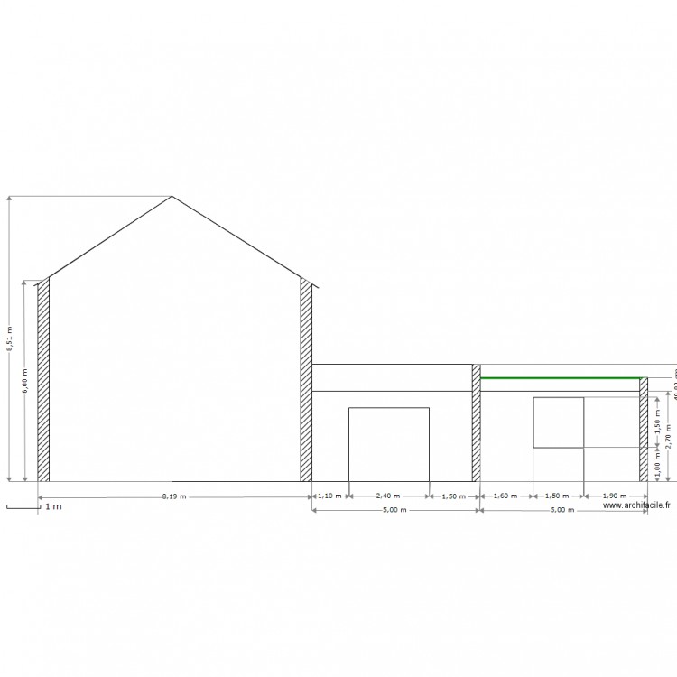 Vue latérale. Plan de 0 pièce et 0 m2