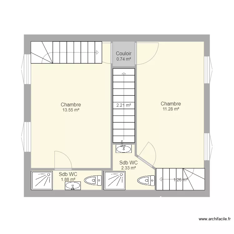 SAINT OUEN ETAGE. Plan de 