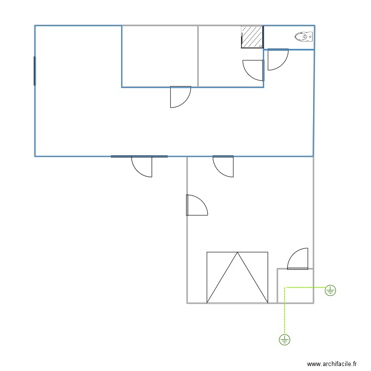salon de coiffure électrodes de terre. Plan de 0 pièce et 0 m2