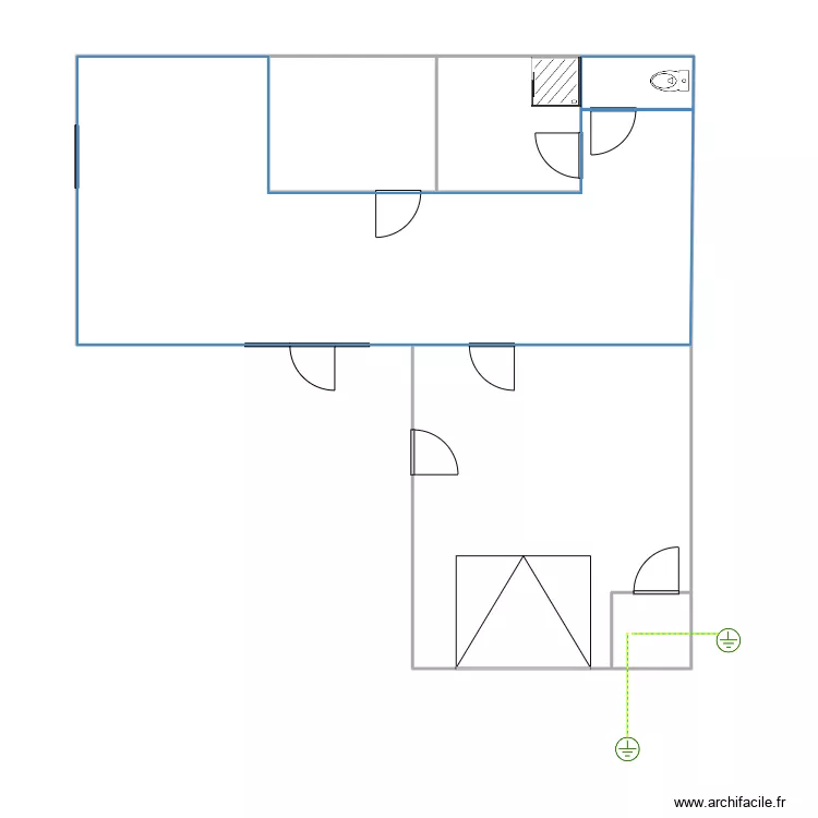 salon de coiffure électrodes de terre. Plan de salon de coiffure électrodes de terre. Plan de