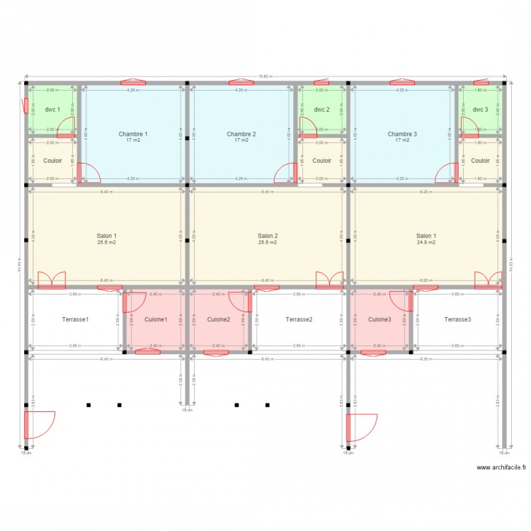 PLAN DE MAISON VILLAGE. Plan de 18 pièces et 196 m2