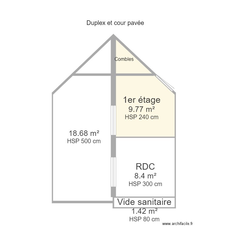 Duplex. Plan de 0 pièce et 0 m2