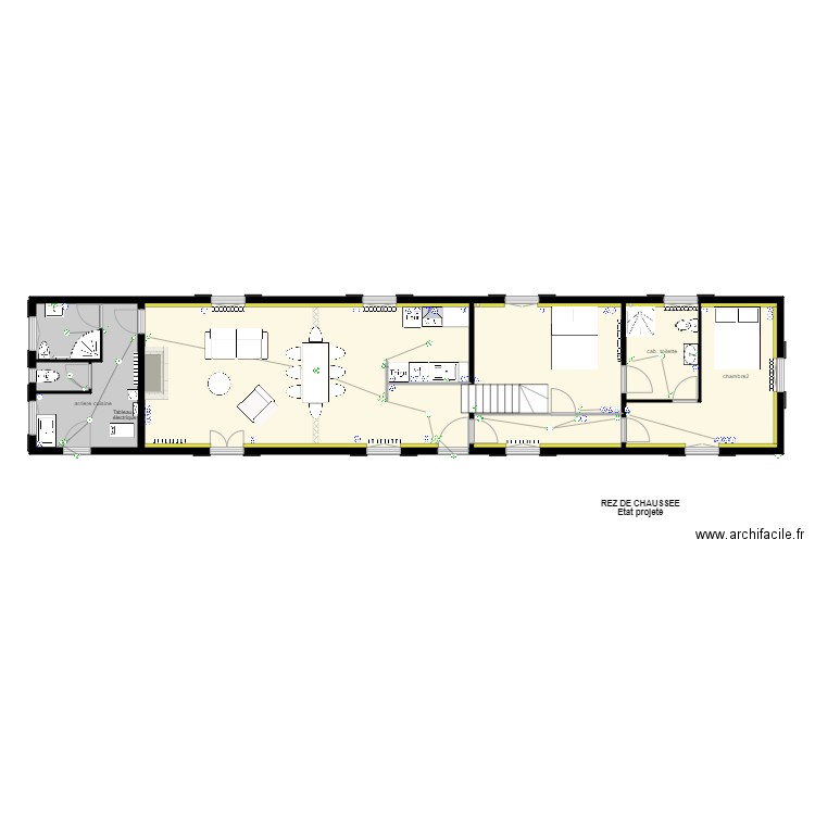 REZ DE CHAUSSEE Electricité. Plan de 0 pièce et 0 m2