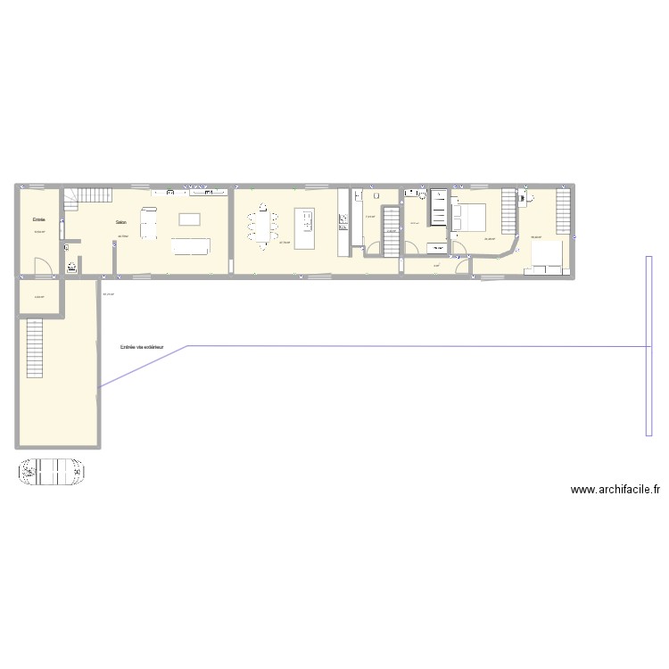 plan maison. Plan de 19 pièces et 295 m2