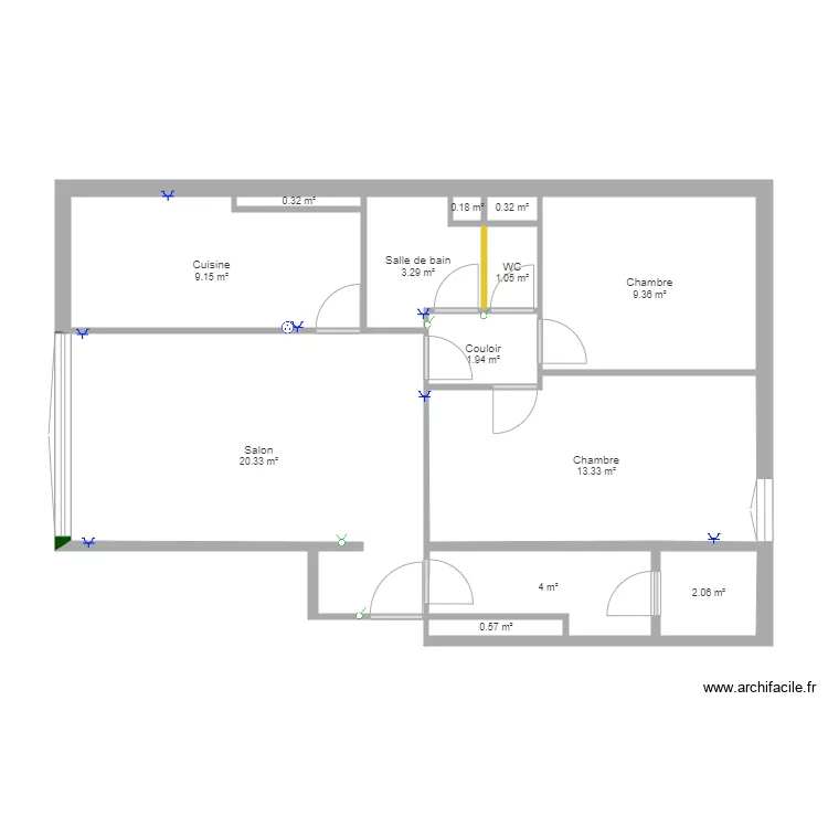 Appart capyeron plus elec. Plan de 