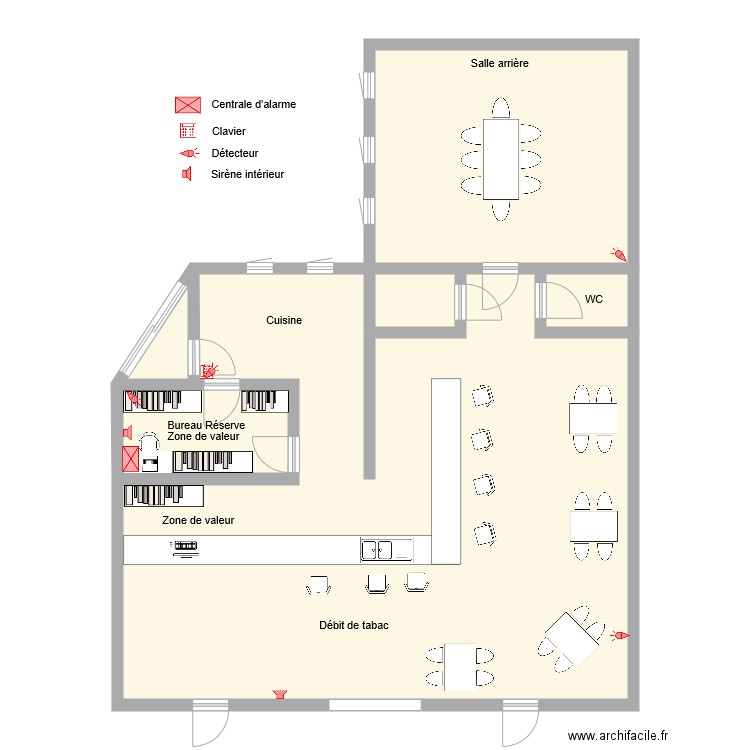 Tabac La Frite Alarme Anti intrusion. Plan de 0 pièce et 0 m2