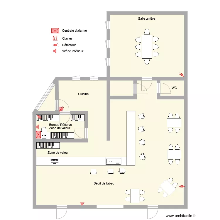 Tabac La Frite Alarme Anti intrusion. Plan de 