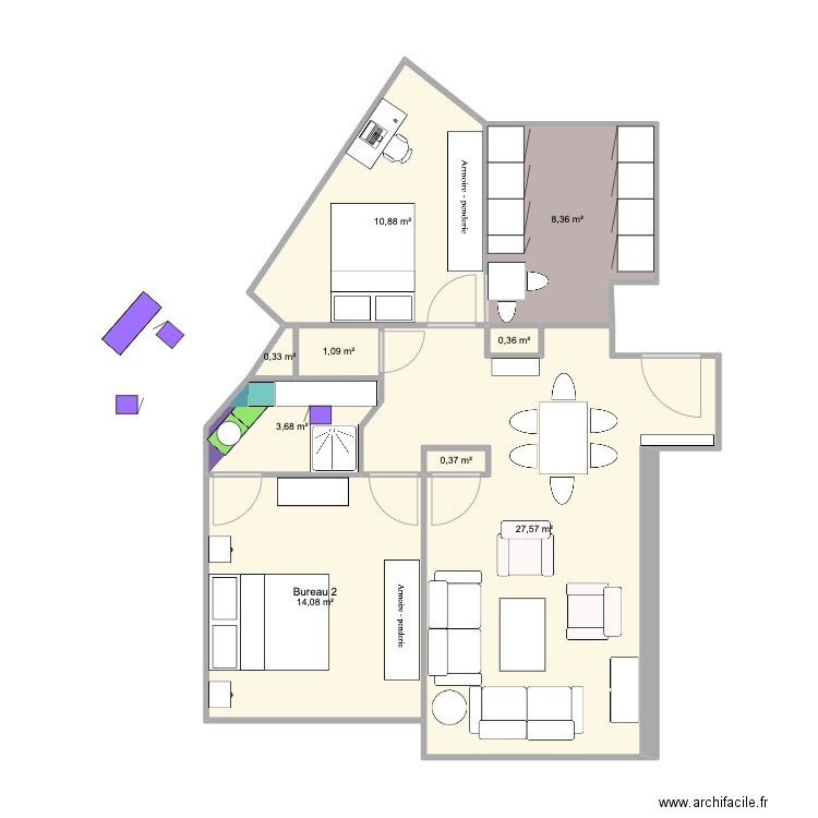 appart pg sommeillier 2023/03/26 -2. Plan de 9 pièces et 67 m2