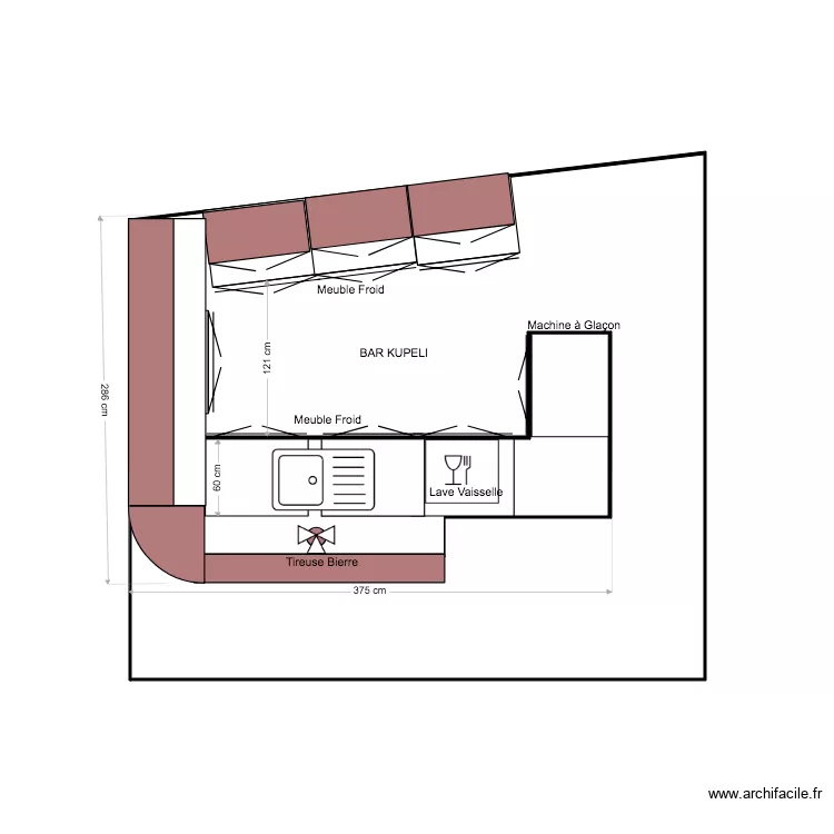 bar kupeli. Plan de 
