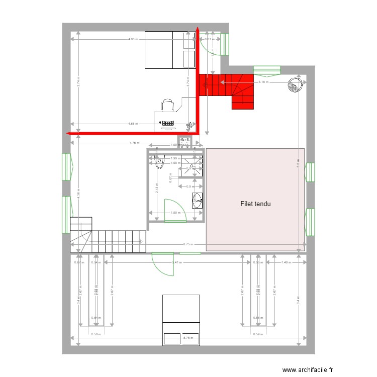 MALET etage futur. Plan de 0 pièce et 0 m2