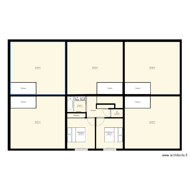 résidence bleue. Plan de 0 pièce et 0 m2