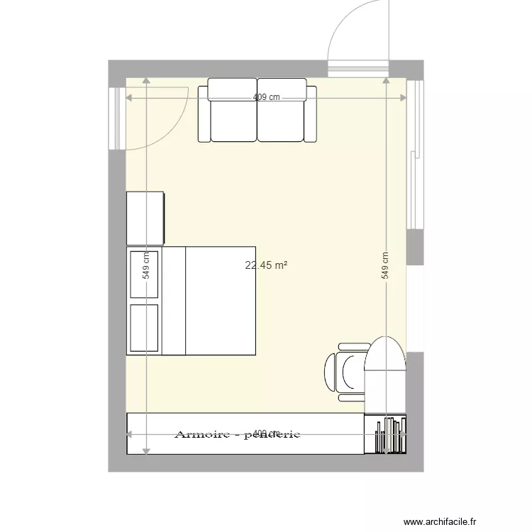 Chambre Licorne. Plan de 