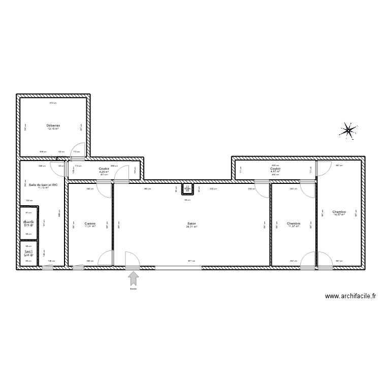 Appart 5. Plan de 11 pièces et 113 m2