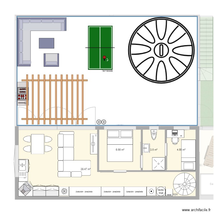 Garage terrasse et jardin d hiver Chloe. Plan de 0 pièce et 0 m2
