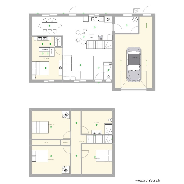 final. Plan de 9 pièces et 116 m2