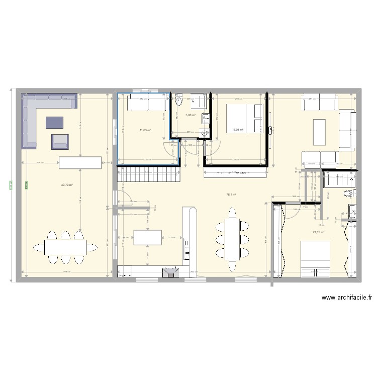 PLAN 3. Plan de 6 pièces et 176 m2