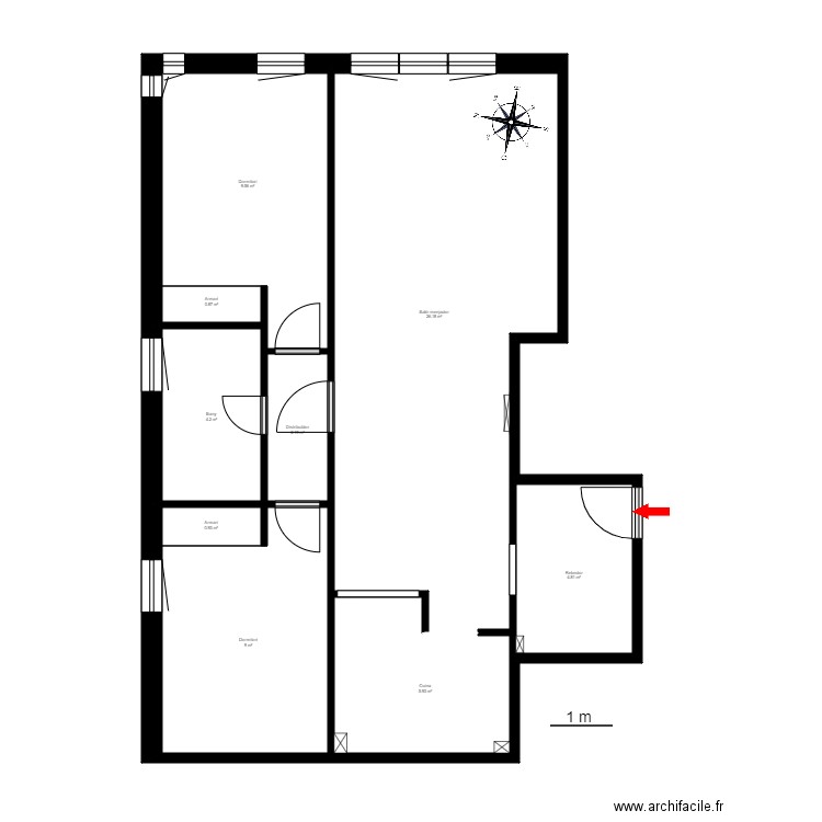 ED. LUX, PB-5. ENCAMP. Plan de 10 pièces et 81 m2