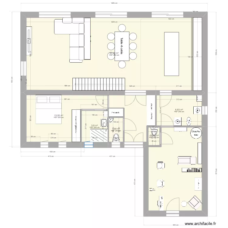 Maison Warlaing - Salon de coiffure. Plan de 