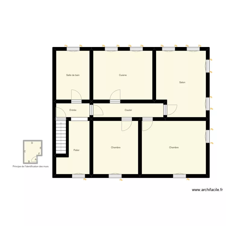 Croquis FISCHBACH 2&egrave;me. Plan de 