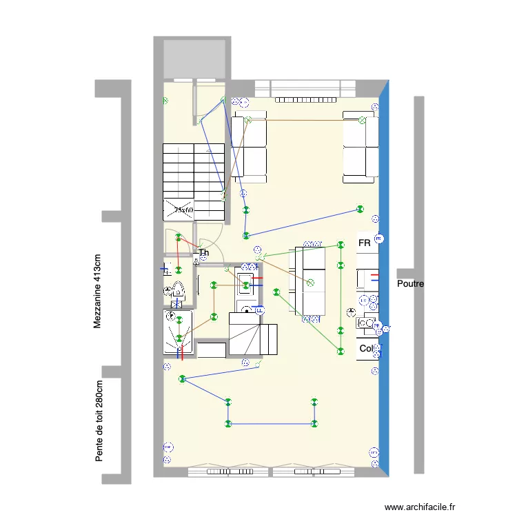 Tabellion 3e &eacute;tage Eau Elec. Plan de 0 pièce et 0 m2