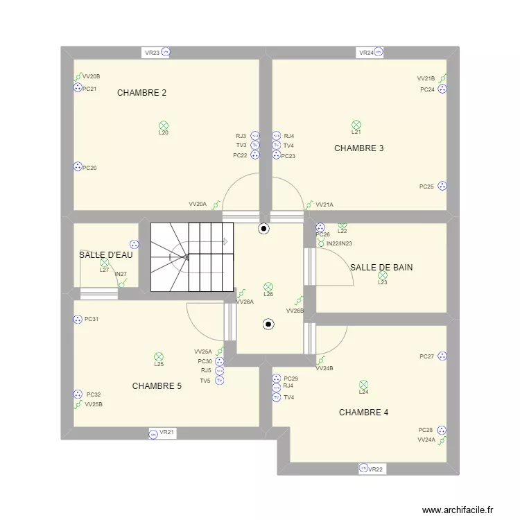 CAEN 1 ETAGE. Plan de 