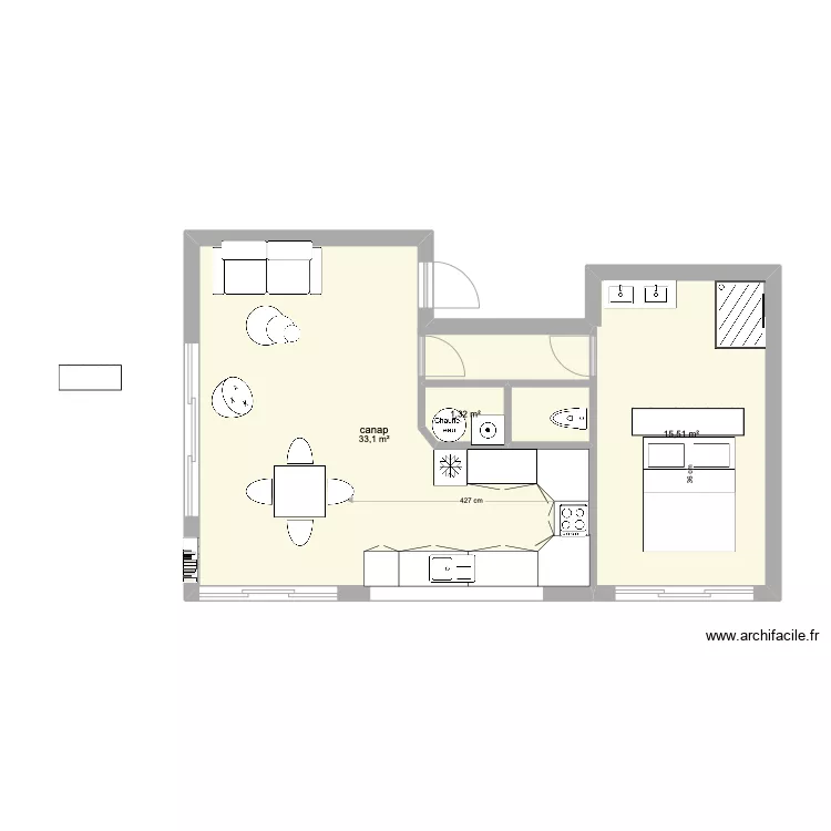 Deuxi&egrave;me gite Fanny. Plan de 