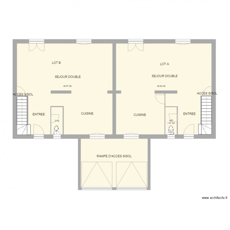  LOT A et B  RDC Version800X780. Plan de 0 pièce et 0 m2