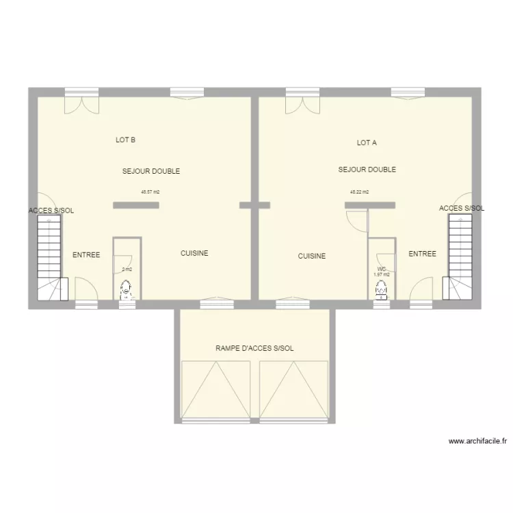  LOT A et B  RDC Version800X780. Plan de 