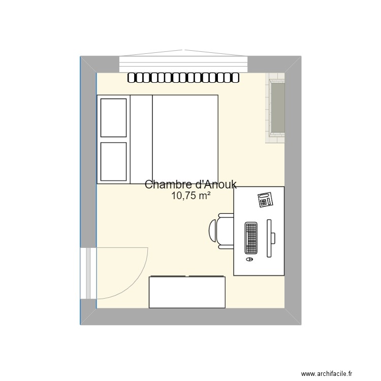 chambre d'Anouk - Plan dessiné par scramouche