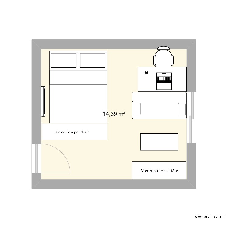 Chambre 1. Plan de 0 pièce et 0 m2