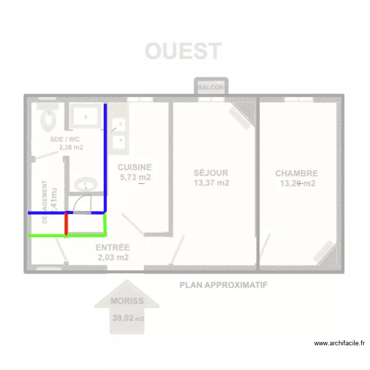 39m2 Montreuil. Plan de 2  et 732 m²