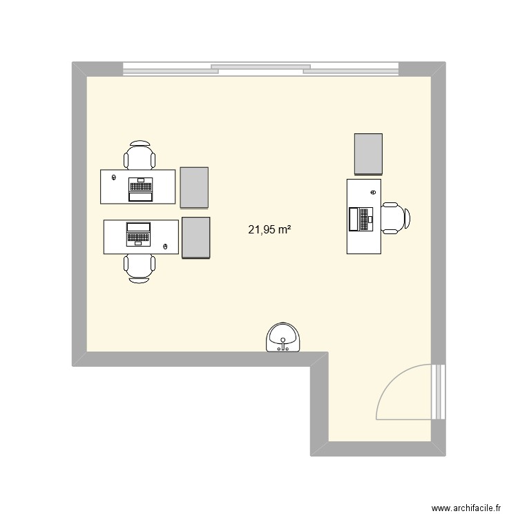 Call center Diabéto. Plan de 1 pièce et 22 m2