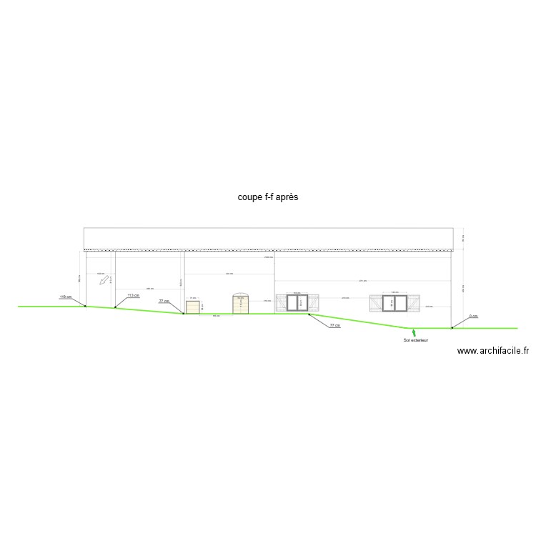 coupe ff après. Plan de 0 pièce et 0 m2