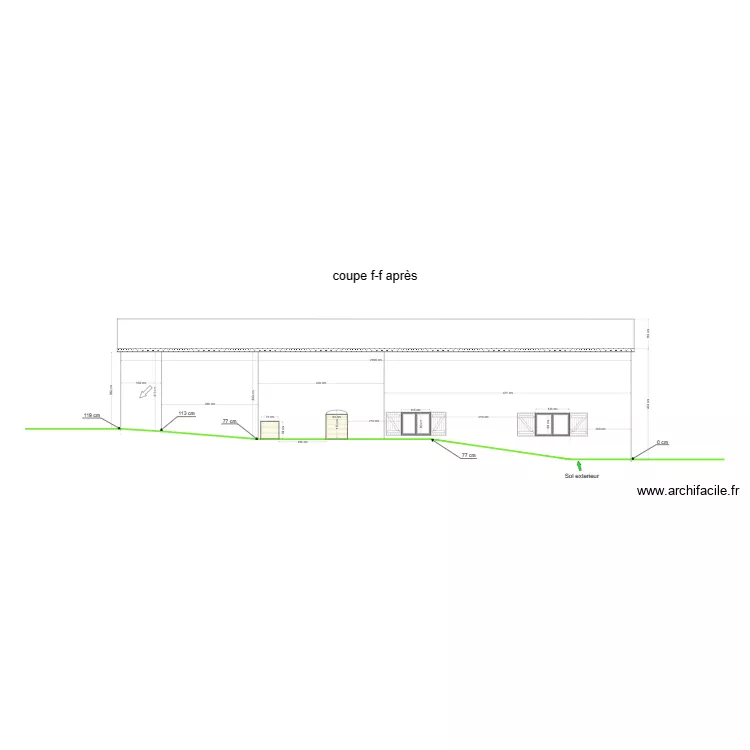 coupe ff apr&egrave;s. Plan de 