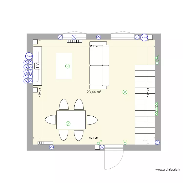 Salon. Plan de 
