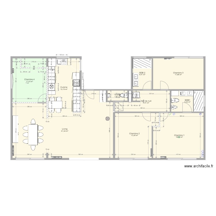 Neuilly 62 cuisine. Plan de 10 pièces et 126 m2