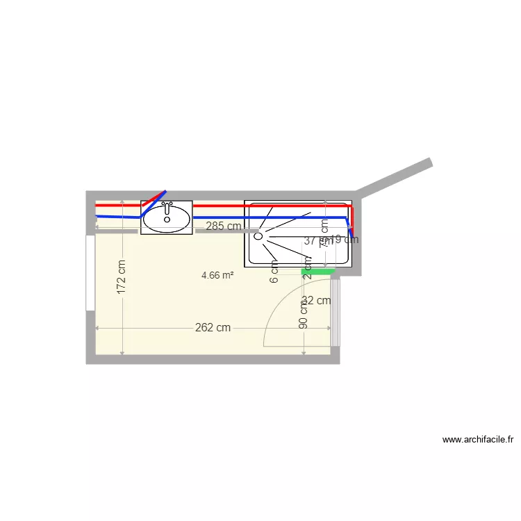 Salle de bain Stembert 2. Plan de Salle de bain Stembert 2. Plan de