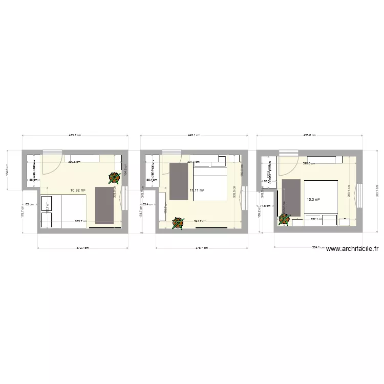 chambre marie. Plan de 