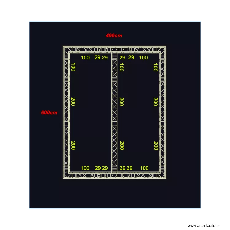 truss Palexpo Art Geneva 2023. Plan de 