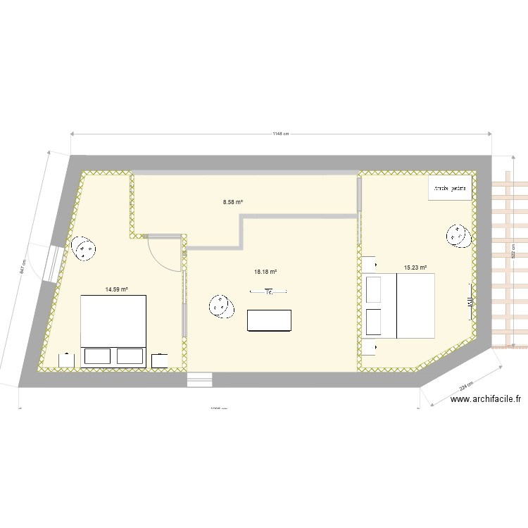 annexe gîte v2. Plan de 0 pièce et 0 m2