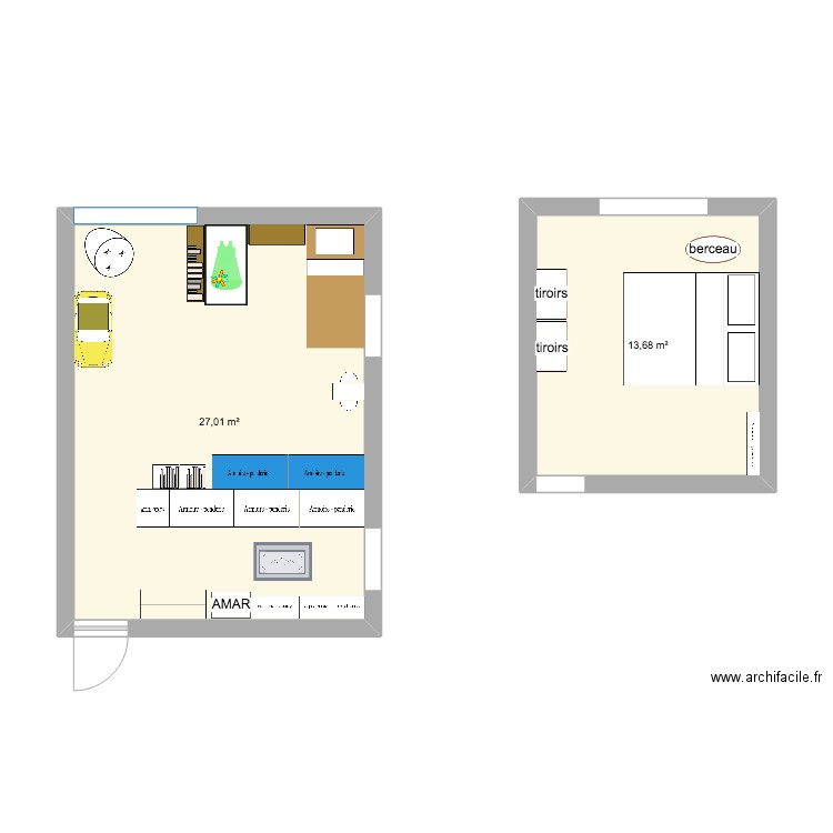 Chambres Ameliorées. Plan de 0 pièce et 0 m2