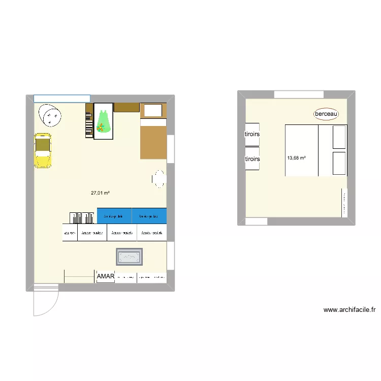 Chambres Amelior&eacute;es. Plan de 