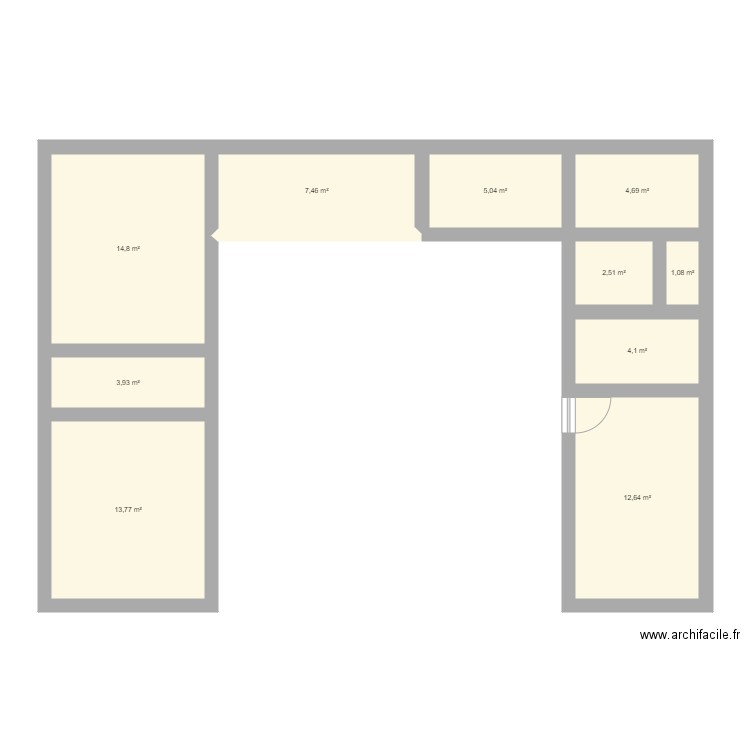 houseA12. Plan de 10 pièces et 70 m2