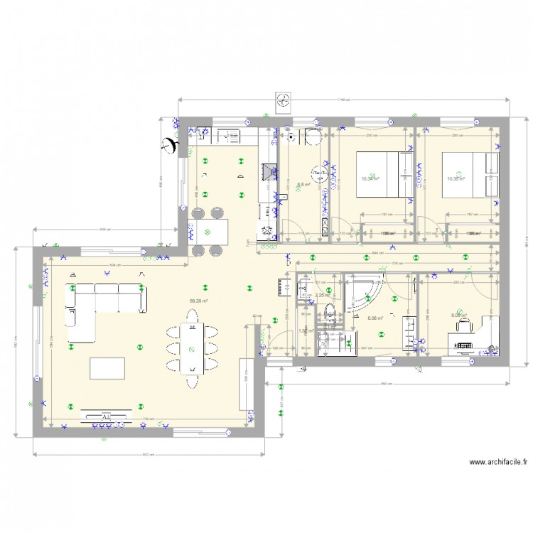 plan maison cotation. Plan de 0 pièce et 0 m2