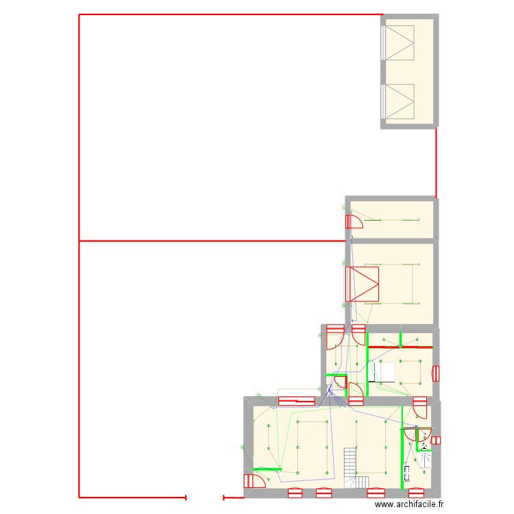 LEPAUVRE Pierre Maison Parigné Eclairage RDC. Plan de 12 pièces et 179 m2