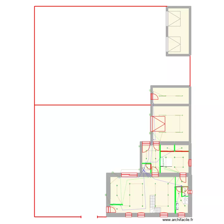 LEPAUVRE Pierre Maison Parign&eacute; Eclairage RDC. Plan de 