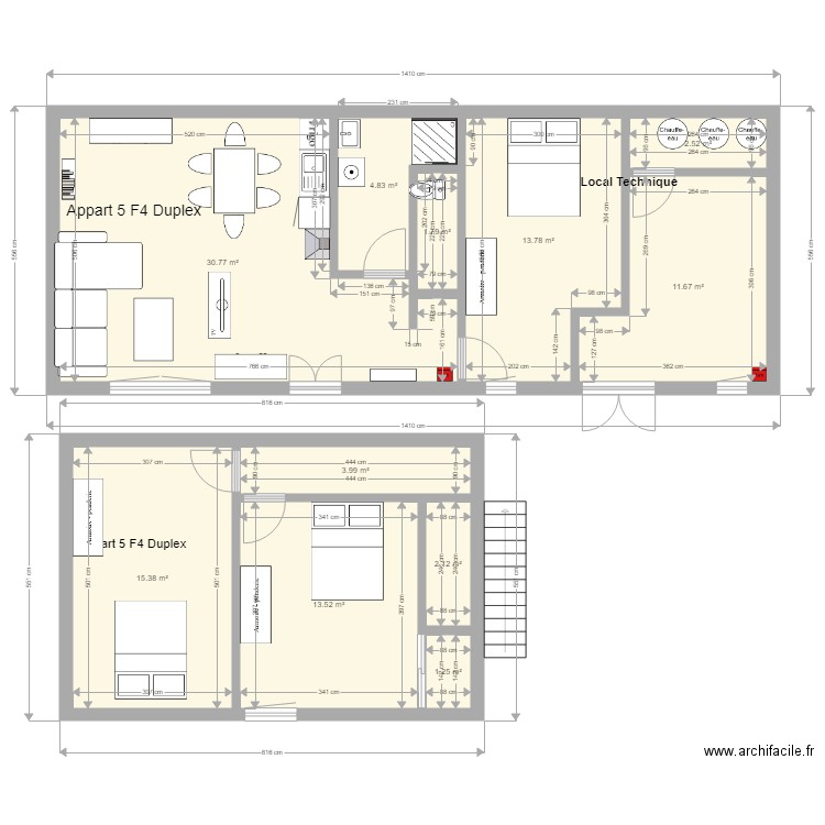 Le moulin 24 juillet 2019 Appart 5 F4 Duplex. Plan de 0 pièce et 0 m2