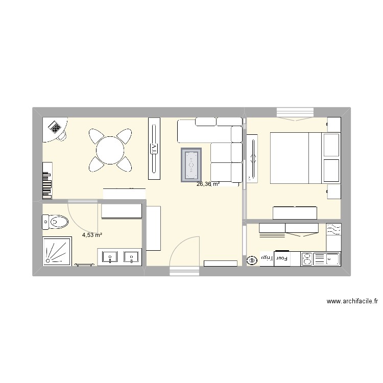 Art app plan 1. Plan de 2 pièces et 31 m2