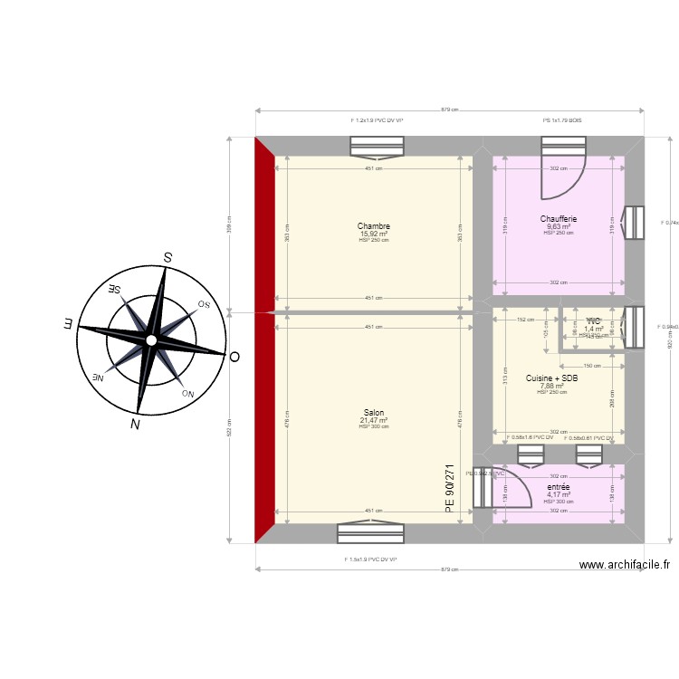 Bidon. Plan de 11 pièces et 123 m2