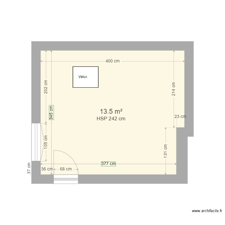 Chambre 2e arrière. Plan de 0 pièce et 0 m2